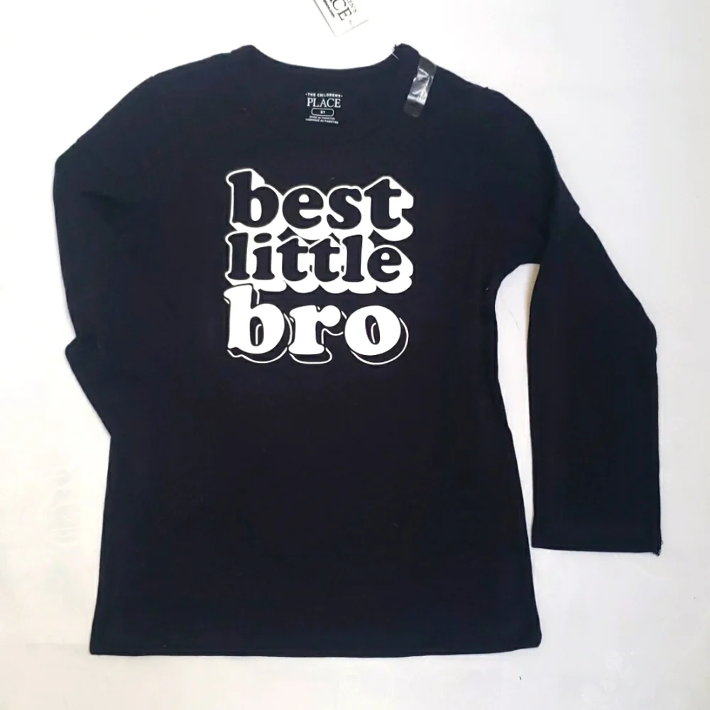 New Best Little Bro Graphic Tee - Black